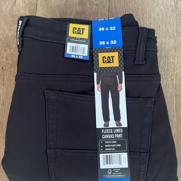 CAT Men's Fleece Lined Canvas Pant, Stretch Canvas, Straight Leg - Picture 11 of 15